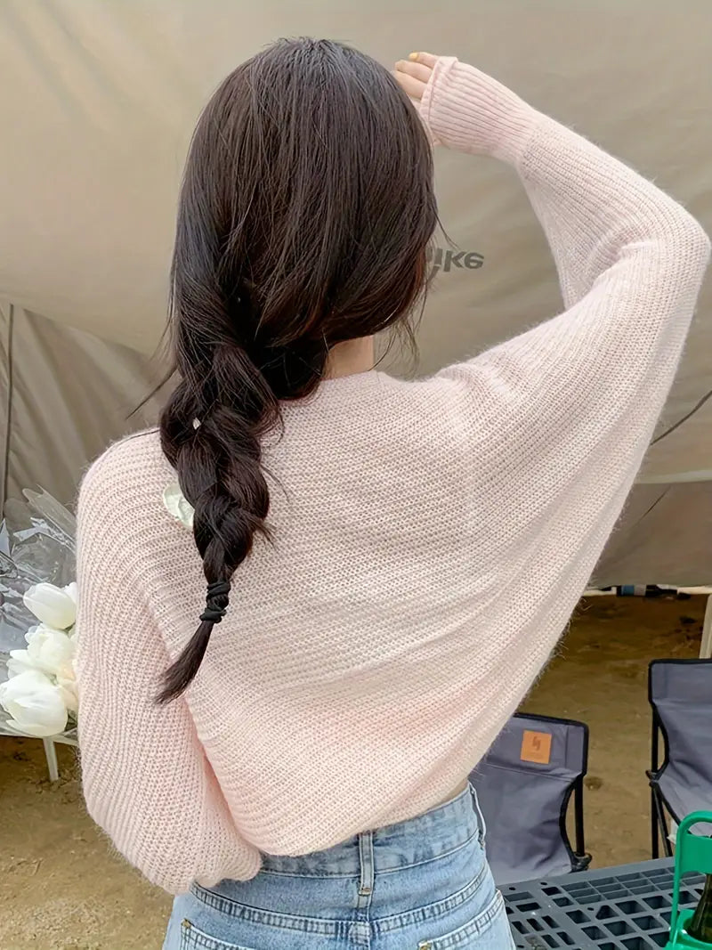 Women's Lightweight Cardigan - Elegant Cropped Bolero Shrug with Open Front