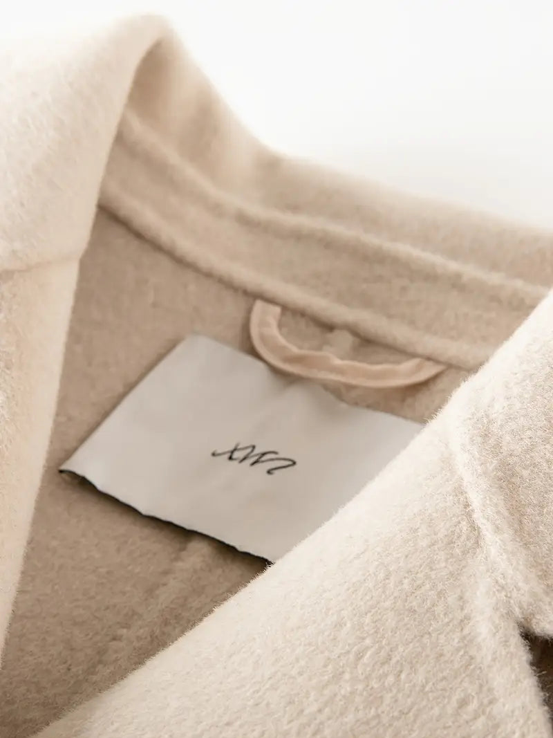 New Long Autumn and Winter Double-sided Wool Coat with Elegant Suit Collar for Women