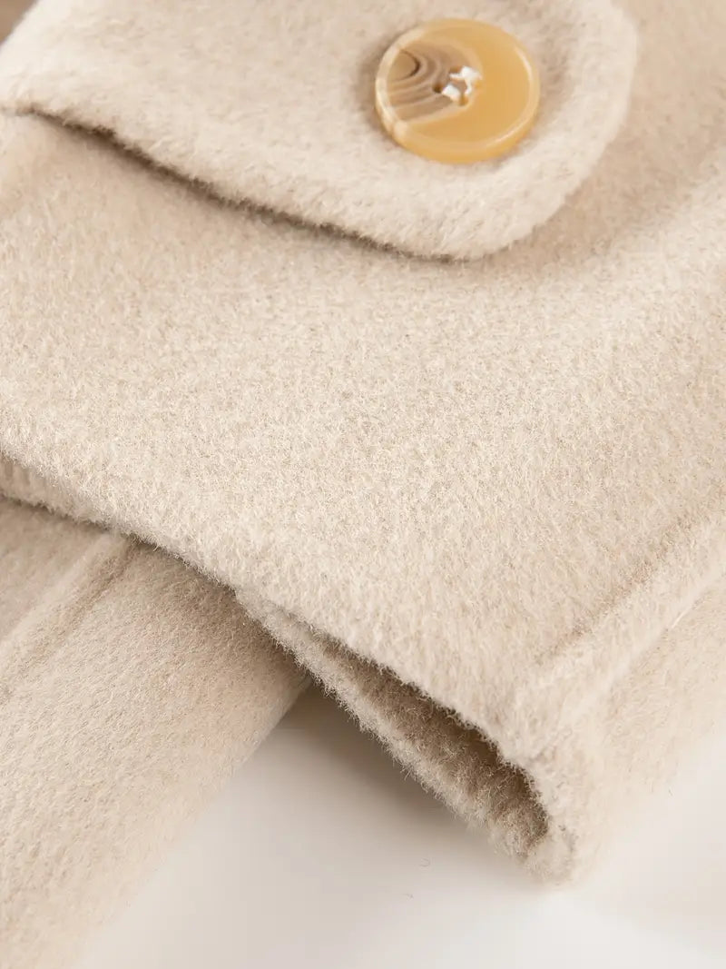 New Long Autumn and Winter Double-sided Wool Coat with Elegant Suit Collar for Women