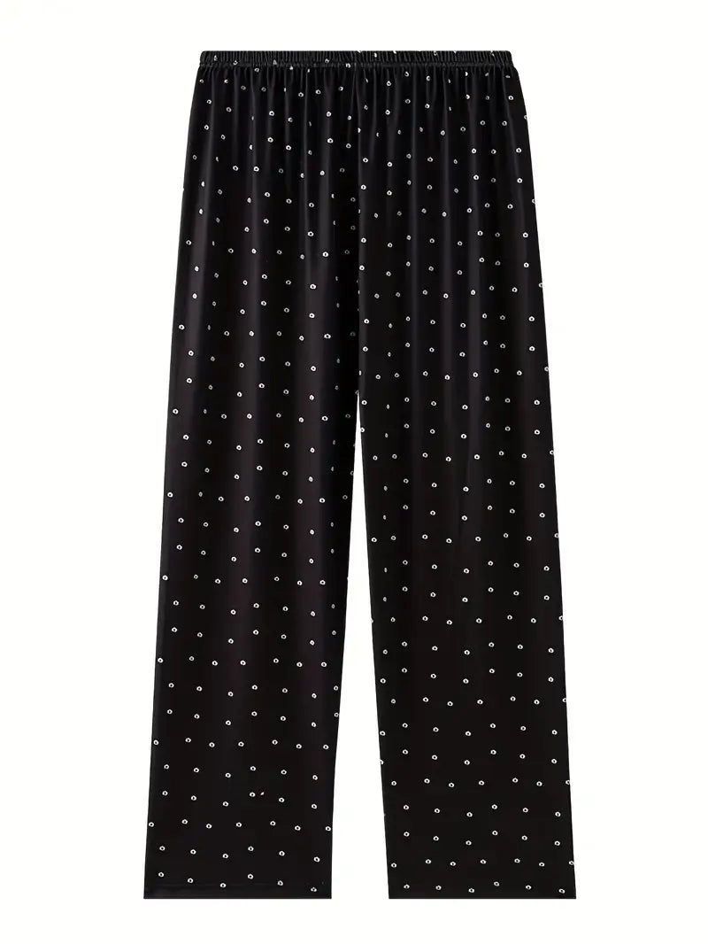 A Single Piece of Homewear Pants with Floral Prints, Suitable for Outdoor Walks, Women'S Sleep Pants, Cute Long Loose Casual Trousers.