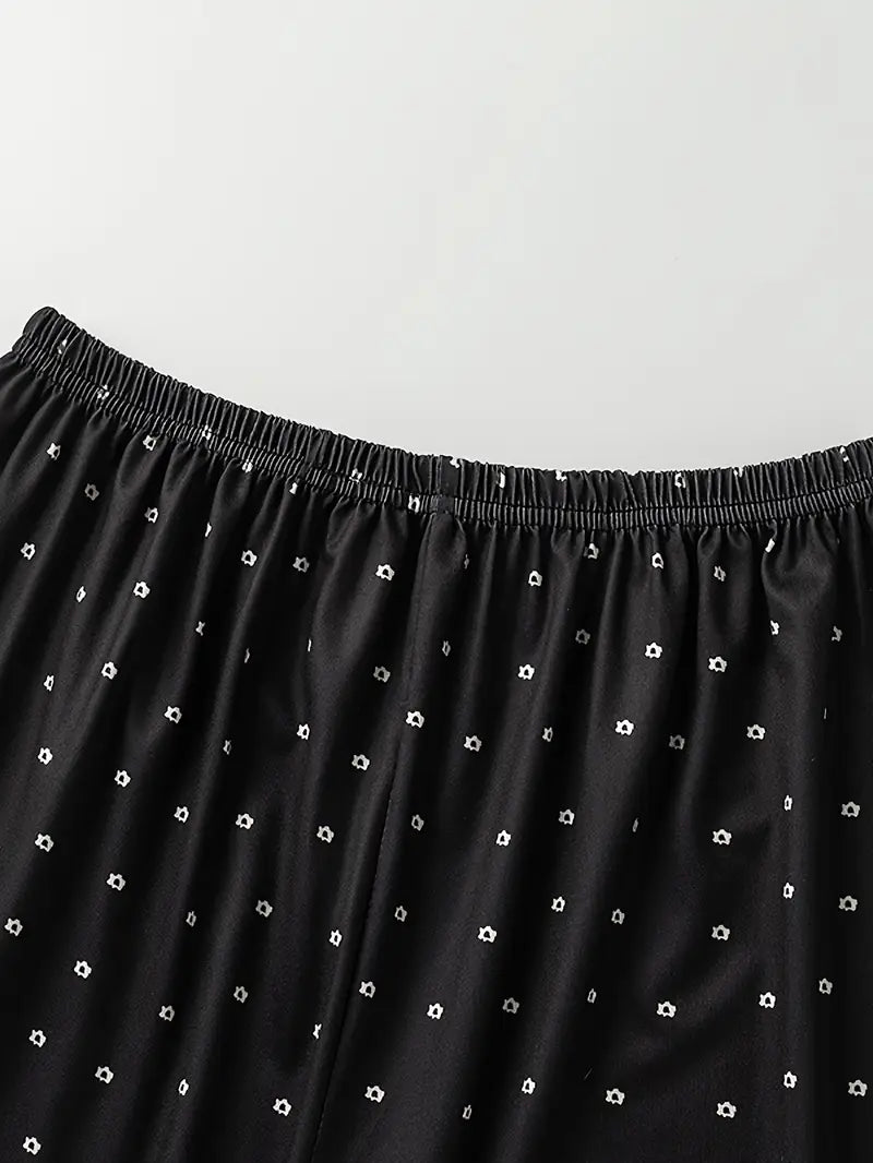 A Single Piece of Homewear Pants with Floral Prints, Suitable for Outdoor Walks, Women'S Sleep Pants, Cute Long Loose Casual Trousers.