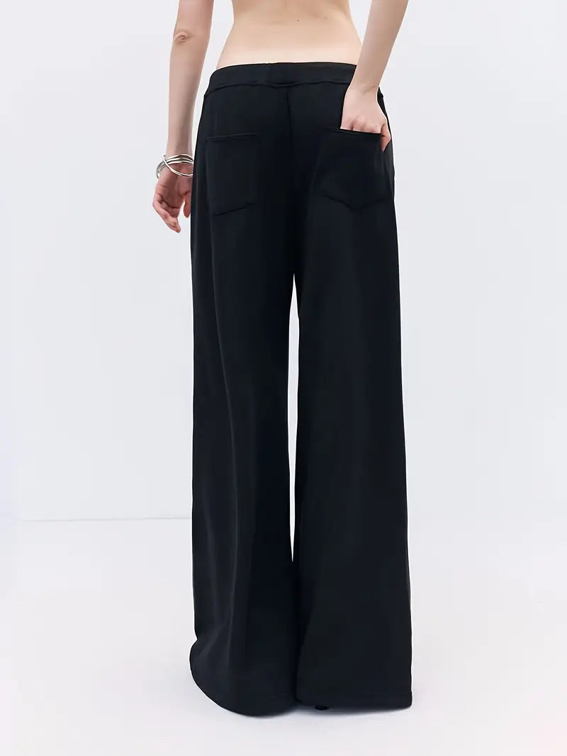 2025 Hot Women's Metal Ring Wide-Leg Pants, New 2025 Trendy Loose Drape Style Versatile Halloween Dark Gothic Streetwear Party Outfit