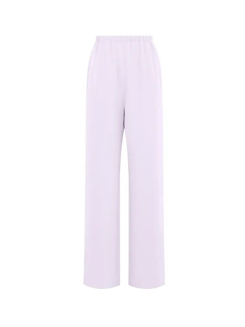 Women's Light Grey Straight-Leg Casual Pants - Non-Stretch Acetate Trousers with Pockets, Regular Fit Long Length for Spring/Fall, Versatile for Commuting & Casual Outings, Spring Fall Clothing, Minimalist Design, Practical Pockets