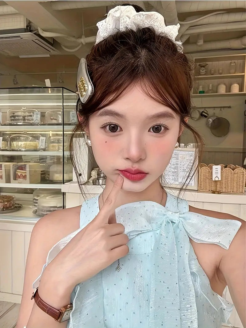 Elegant Off-Shoulder Rhinestone-Embellished Mesh Mini Dress for Women - Summer French-Inspired A-Line Cut with Ruffled Hem, Sleeveless Design, Perfect for Casual or Formal Occasions, Cute Dress